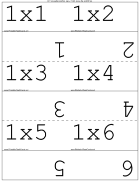 Multiplication Facts template