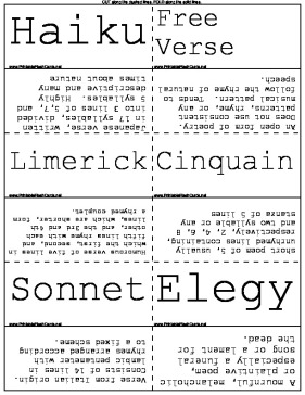 Poetry Types & Terms template