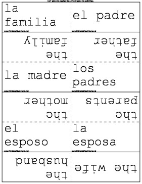 Spanish Family Terms template