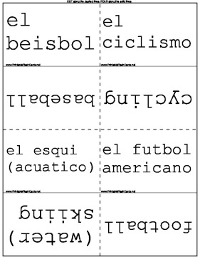 Spanish Sports Terms template