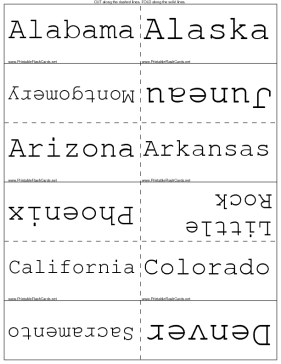 States and Capitals template