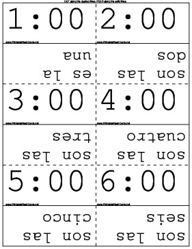Telling Time in Spanish template