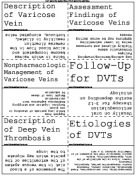 Varicose Veins and DVTs