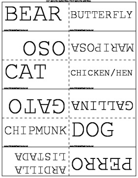 Animals in Spanish template