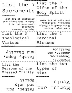 Catholic Flashcards template