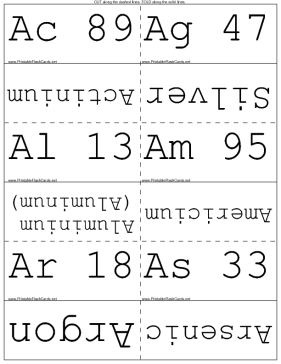 Chemical Symbols and Atomic Numbers template