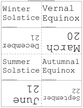 Dates of Equinoxes and Solstices template