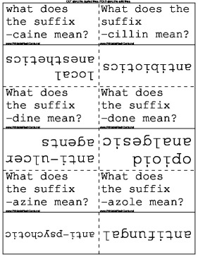 Drug Suffixes template