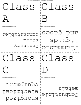 Fire Extinguisher Classes and their Intended Use template