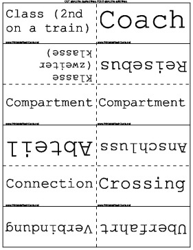 German Travel Words template