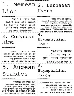 Hercules' 12 Labors template