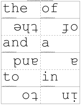 High Frequency Words template