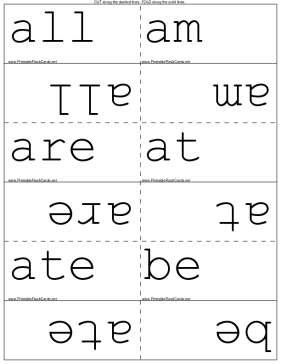 Kindergarten Dolch Words template