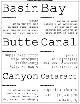 Land Forms template