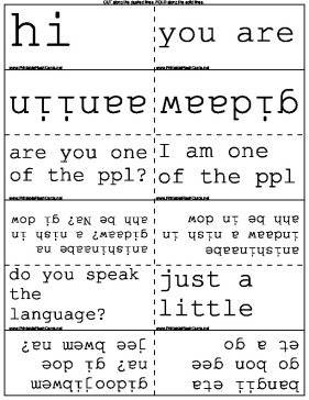 Ojibwe Vocabulary template