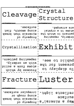 Physical Characteristics of Minerals template