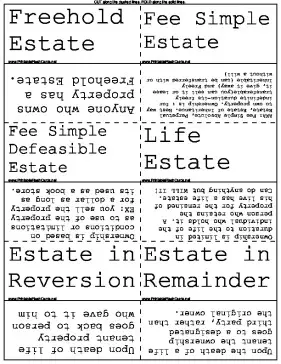 Rental and Property Law Vocabulary template