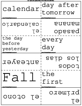 Spanish Calendar template