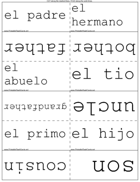 Spanish Family (La Familia) Vocabulary Terms template