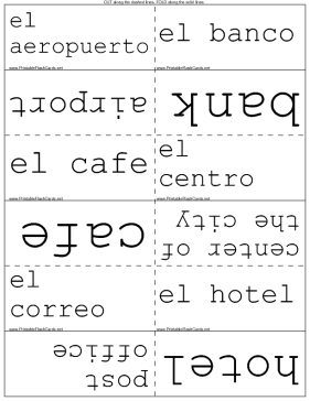 Spanish Transportation Vocabulary template